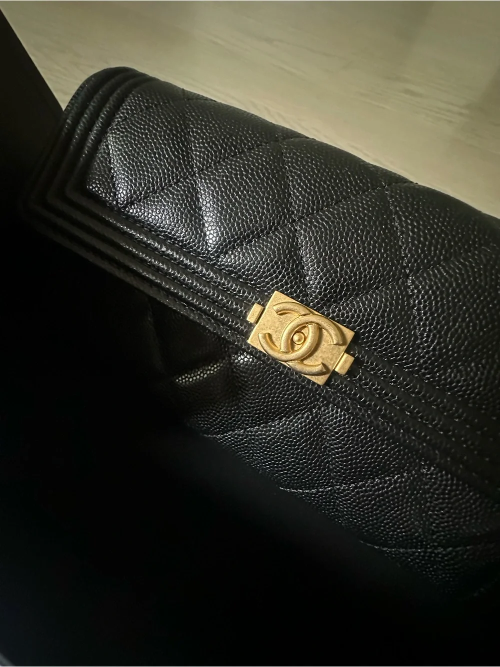 CHANEL Boy Wallet .Long Flap Wallet – Black Caviar Leather - Picture 2 of 6